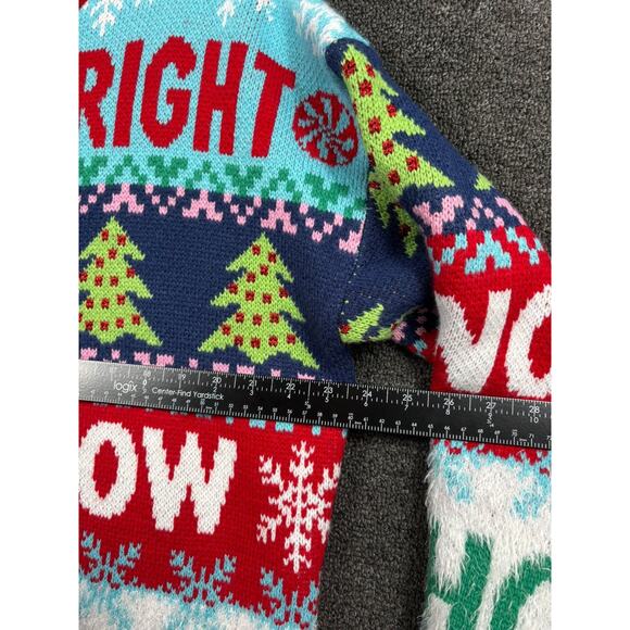 33 Degrees Ugly Christmas Sweater Size M "Let it Snow Merry & Bright" Stripe - Picture 4 of 4